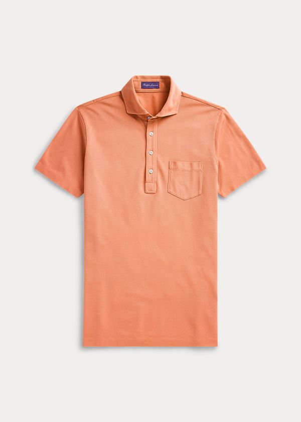 Men's Ralph Lauren Washed Piqué Polo Shirts | 980614XTL